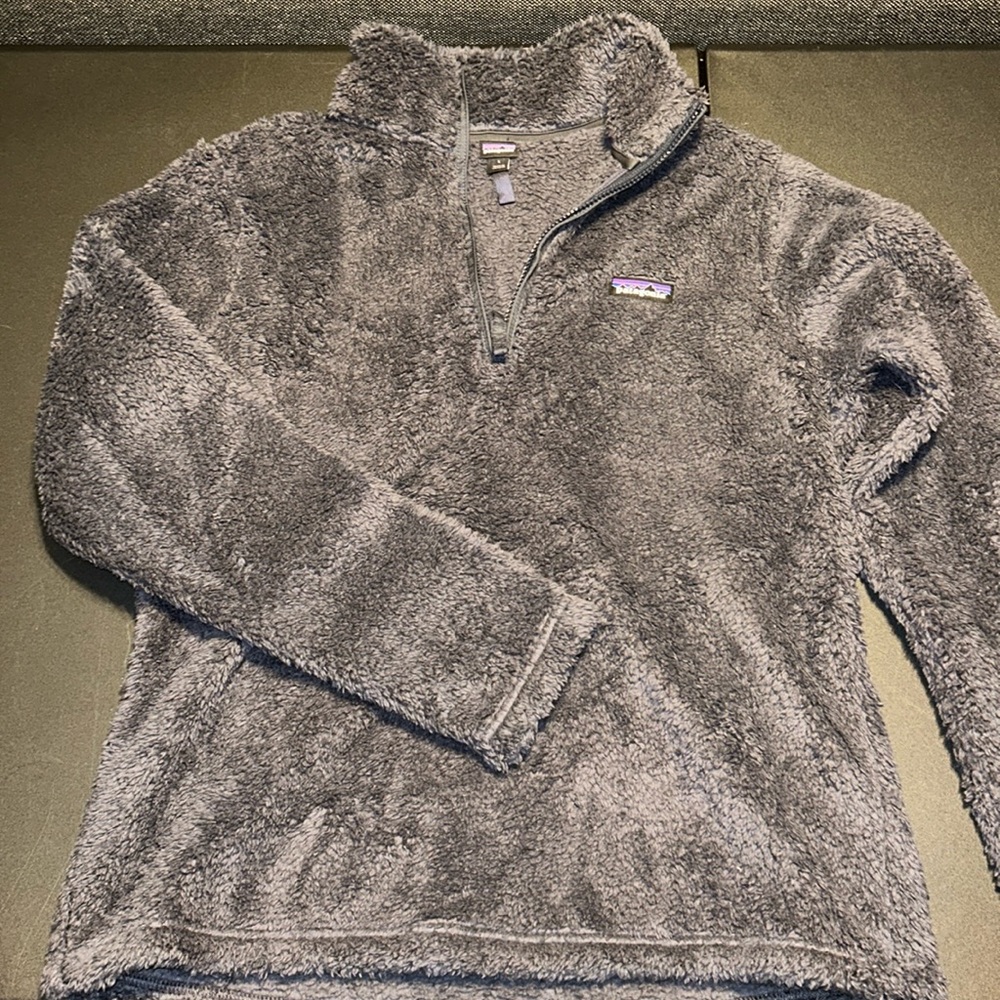Patagonia Fur Quarter Zip Dark Navy Gray Large